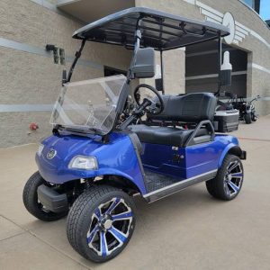 Blue 2 seaters lithium evolution golf cart for sale