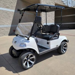 White 2 seaters lithium evolution golf cart for sale